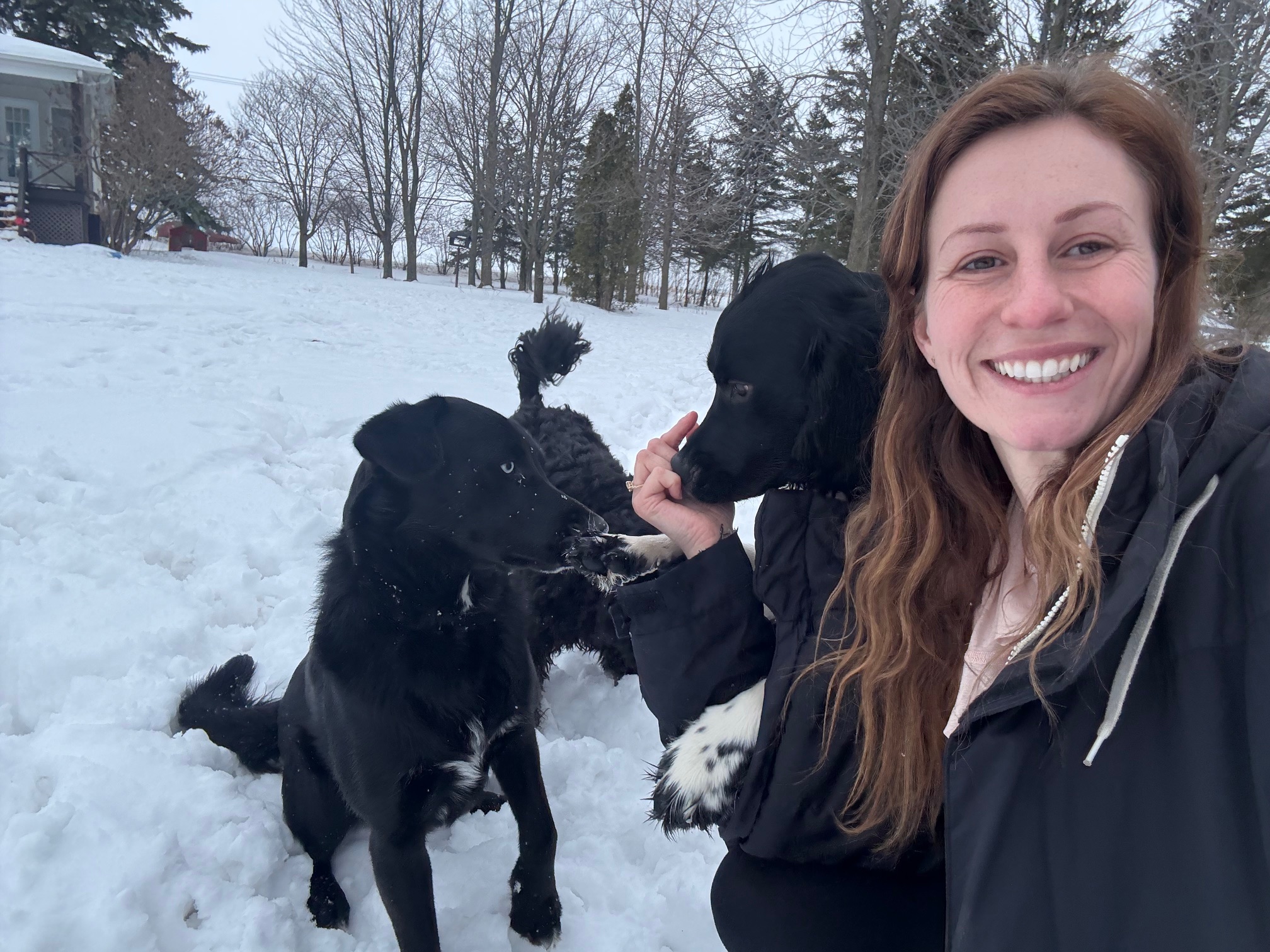 Valérie avec les chiens
